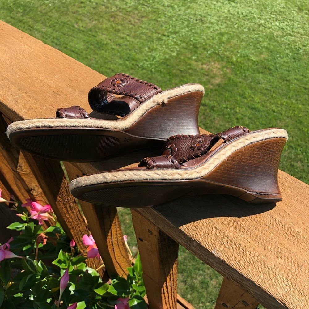 Mila Paoli brown leather wedge sandals size 6 - Picture 3 of 12